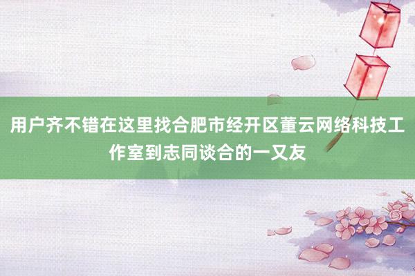 用户齐不错在这里找合肥市经开区董云网络科技工作室到志同谈合的一又友